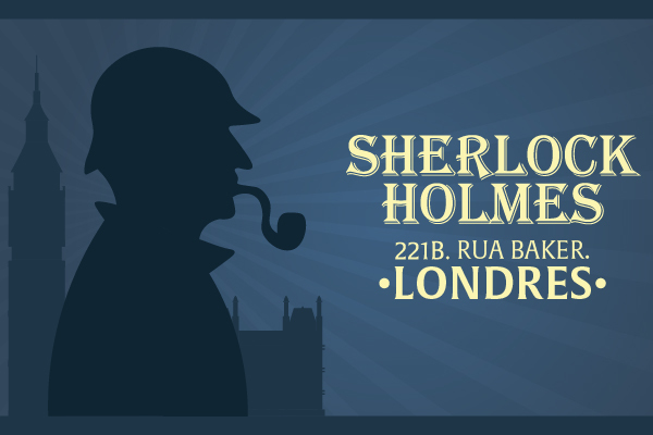 Ilustração representativa de Sherlock Holmes, o mais famoso personagem do romance policial.