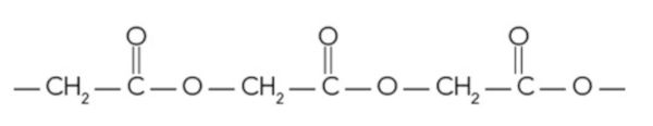 Estrutura química do dexon, um exemplo de polímero.