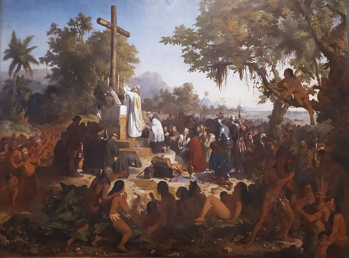 Obra de Victor Meirelles de 1860 representando a primeira missa no Brasil.