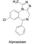 Estrutura química do alprazolam, uma das substâncias do “Boa noite, Cinderela”.