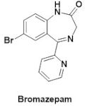 Estrutura química do bromazepam, uma das substâncias do “Boa noite, Cinderela”.