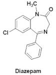 Estrutura química do diazepam, uma das substâncias do “Boa noite, Cinderela”.