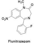 Estrutura química do flunitrazepam, uma das substâncias do “Boa noite, Cinderela”.