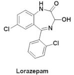 Estrutura química do lorazepam, uma das substâncias do “Boa noite, Cinderela”.