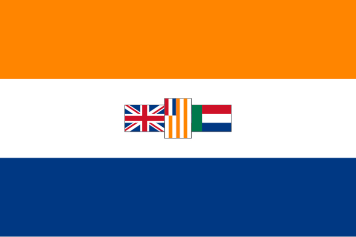 A bandeira da África do Sul é um símbolo de união e convergência dos povos que habitam o país. Antiga bandeira da África do Sul.