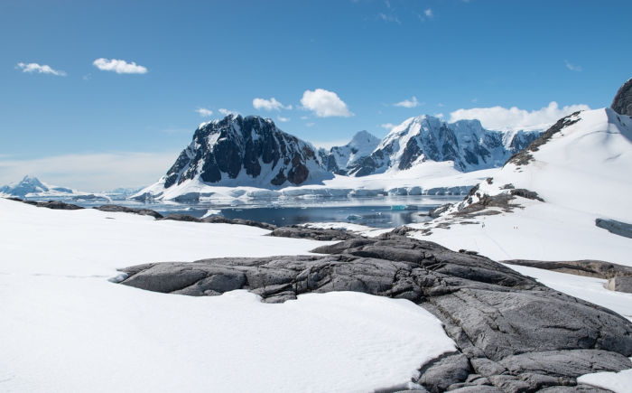 Exemplo de paisagem natural na Antártida, um dos tipos de paisagem.