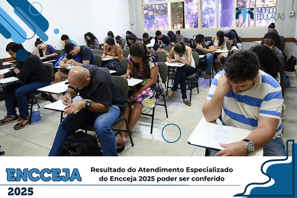 Foto: pessoas fazendo prova. Texto: título da notícia