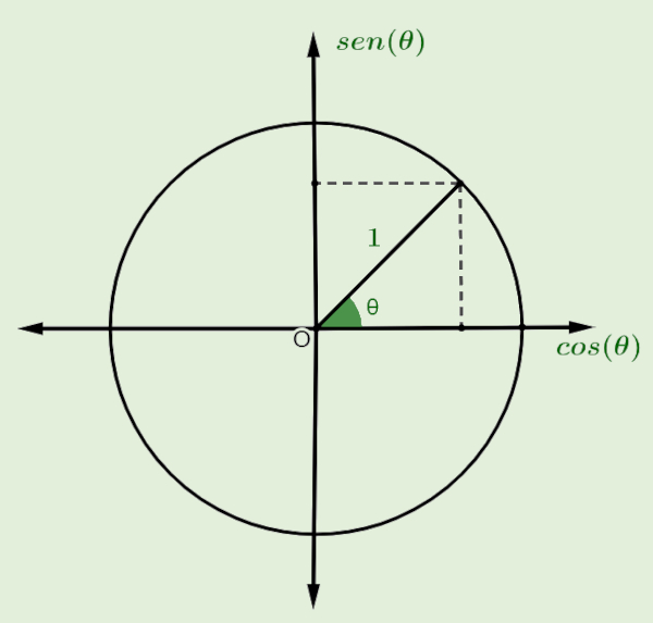 Desenho do círculo trigonométrico. 