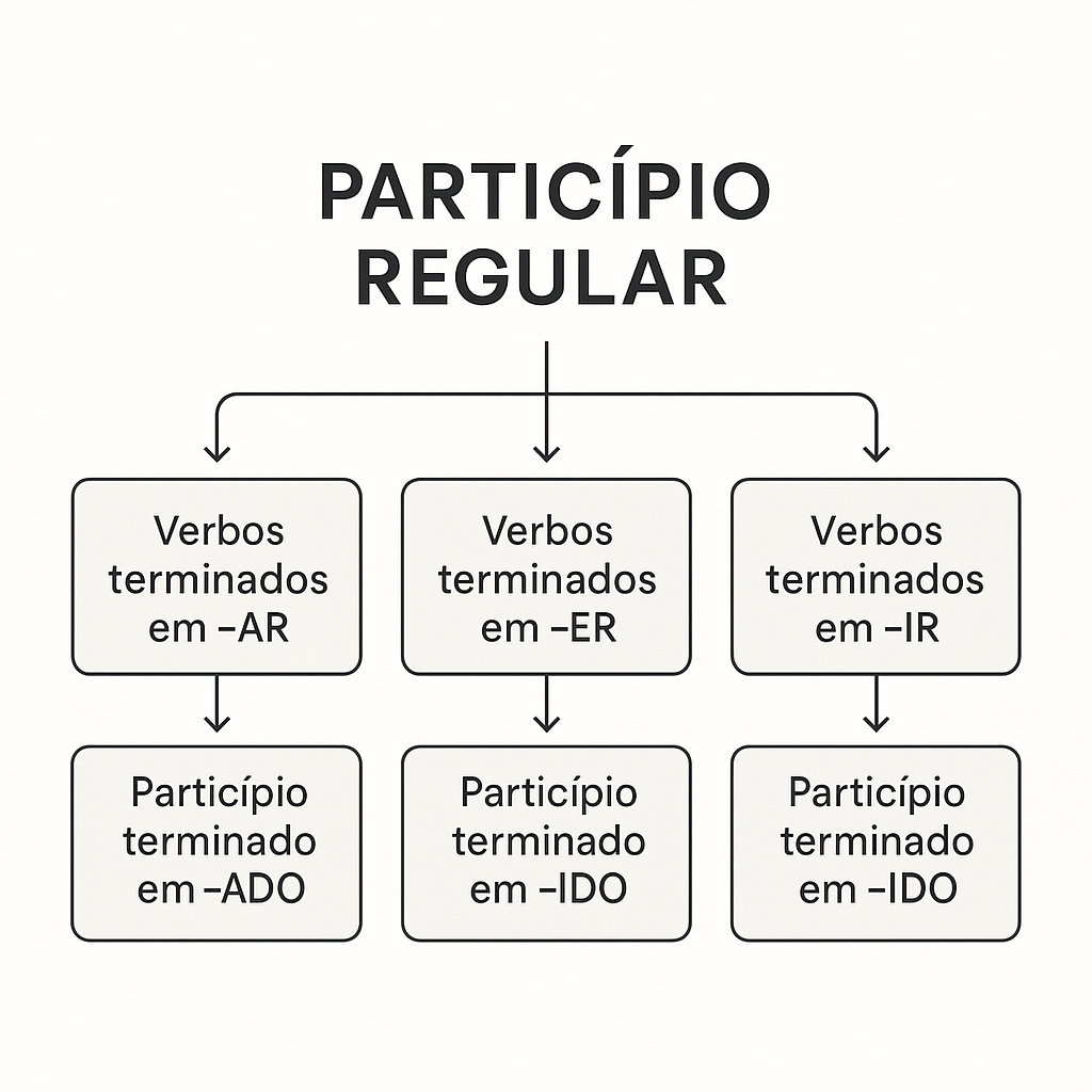 Esquema explicativo sobre o partic&iacute;pio regular.
