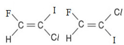 Fórmulas do 1-cloro-2-flúor-1-iodoeteno