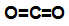 Fórmula estrutural de uma molécula de dióxido de carbono (CO2)