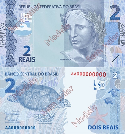 Itens de segurança da cédula do Real - R$ 20 