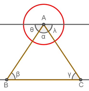 Soma dos ângulos internos de um triângulo 🔺️ #triangulos