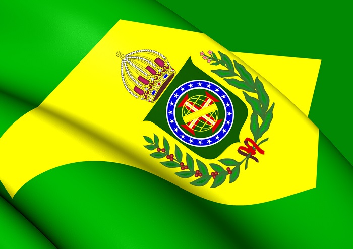A Bandeira Imperial brasileira teve o brasão retirado para composição da Bandeira Republicana