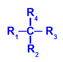 Representação geral de um carbono quiral