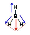 Decomposição dos vetores na molécula do hidreto de boro (BH3)