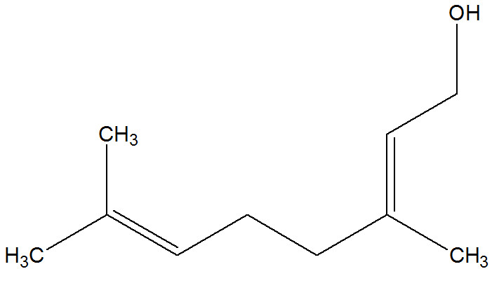 Fórmula estrutural do geraniol