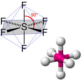 Geometria octaédrica para molécula com sete átomos