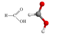 Fórmula Estrutural do ácido metanoico.