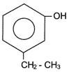 Representação de um fenol: o 3-metilfenol. 