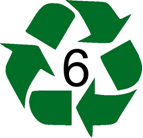 Símbolo de reciclagem do poliestireno