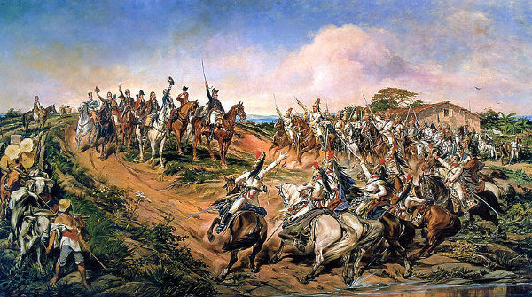 Pintura de Pedro América chamada “Independência ou morte”, que retrata o Grito do Ipiranga.