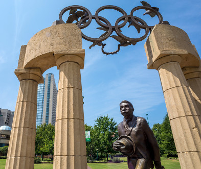 Monumento em homenagem a Pierre de Coubertin em Atlanta, sede das Olimpíadas de 1996