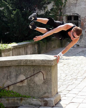 Um tranceur, adepto do Le Parkour.