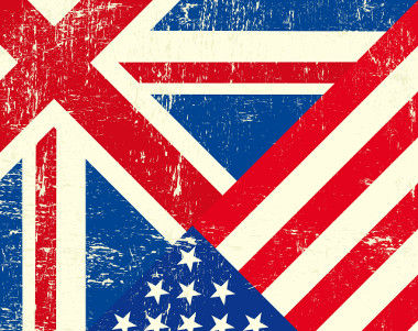 United Kingdom and United States’' Flag. / Bandeiras do Reino Unido e dos Estados Unidos