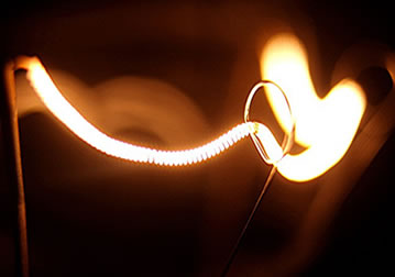 Filamento de uma lâmpada de tungstênio