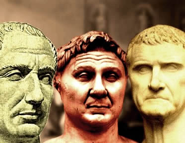 Júlio César, Pompeu e Crasso: os generais responsáveis pela formação do Primeiro Triunvirato.