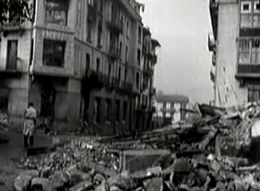 A destruição causada pelos conflitos da Guerra Civil Espanhola.