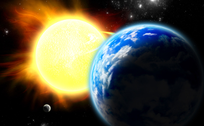 Sol e a Terra O Sol aquece a Terra por meio do processo de irradiação