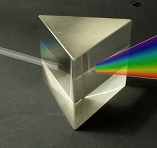 Observe o espectro que resulta da passagem da luz branca por um prisma