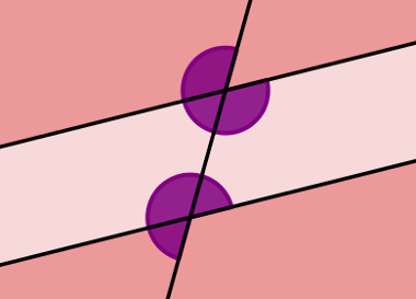 Ângulos formados por uma reta transversal a duas retas paralelas