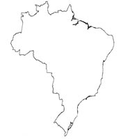 O contorno do mapa do Brasil é o perímetro que determina sua área total.