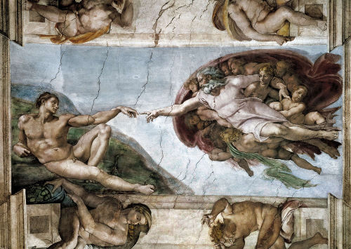 Detalhe do teto da Capela Sistina, pintado por Michelangelo Buonarroti