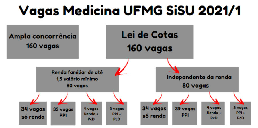 vagas para curso de Medicina da UFMG no SiSU 2021/1